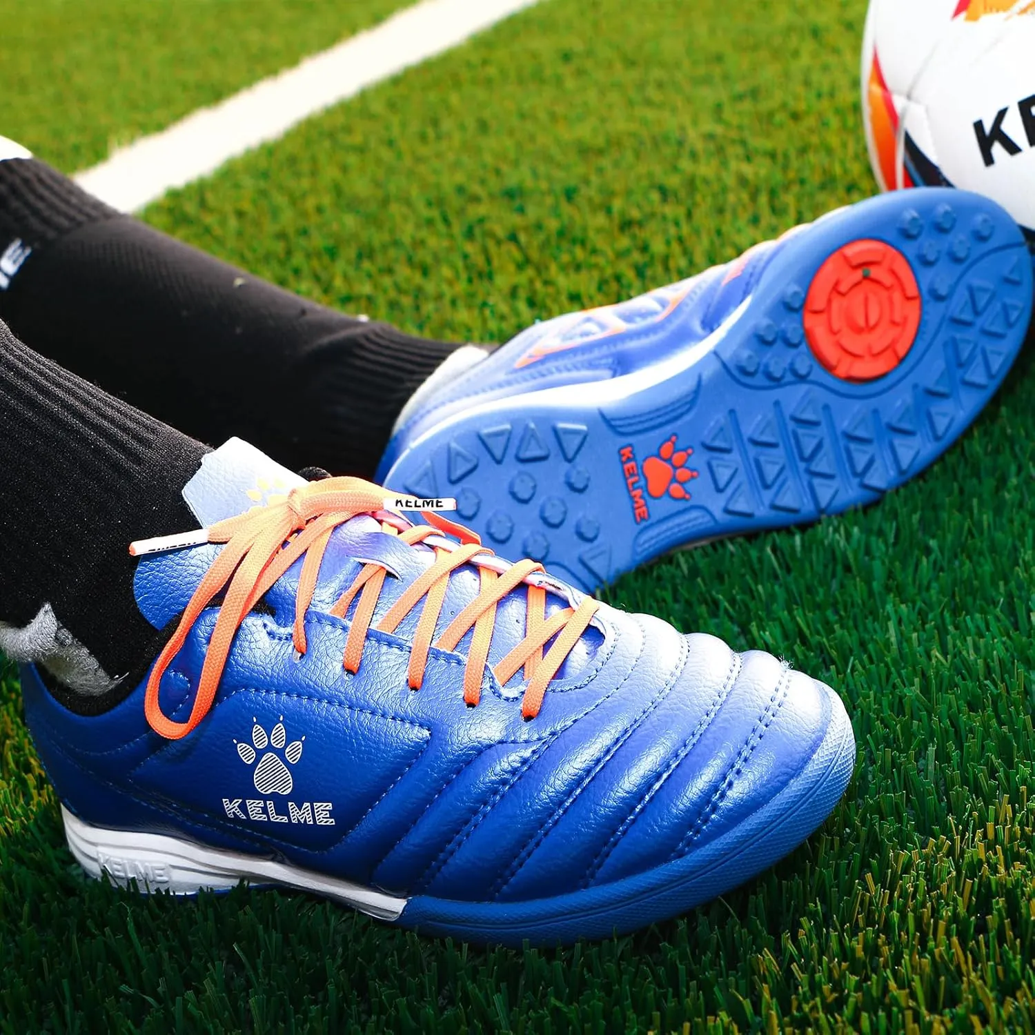 KELME Kids Indoor Soccer Shoes, Youth Futsal Turf Cleats, Boys Girls Athletic Training