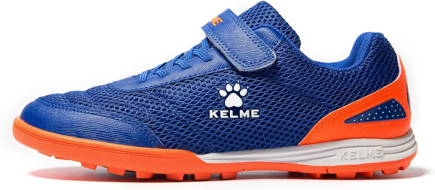 KELME Laceless Soccer Cleats Youth and Kids – Futsal or Turf Soccer Shoes for Boys/Girls – Indoor or Outdoor Velcro Football Boots
