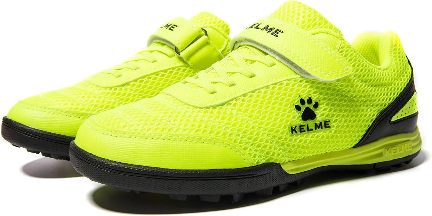 KELME Laceless Soccer Cleats Youth and Kids – Futsal or Turf Soccer Shoes for Boys/Girls – Indoor or Outdoor Velcro Football Boots