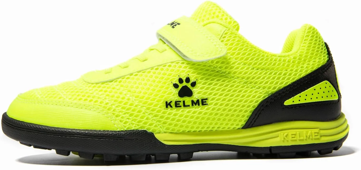KELME Laceless Soccer Cleats Youth and Kids – Futsal or Turf Soccer Shoes for Boys/Girls – Indoor or Outdoor Velcro Football Boots