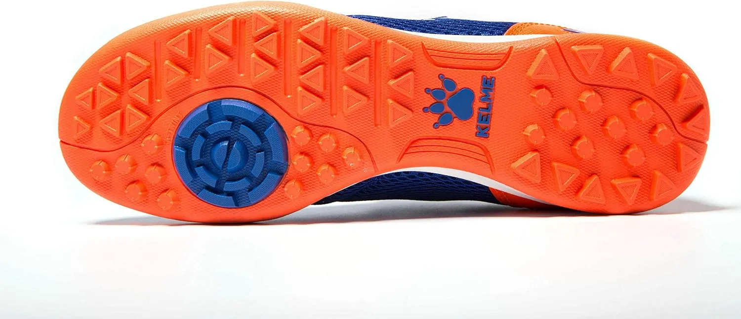 KELME Laceless Soccer Cleats Youth and Kids – Futsal or Turf Soccer Shoes for Boys/Girls – Indoor or Outdoor Velcro Football Boots