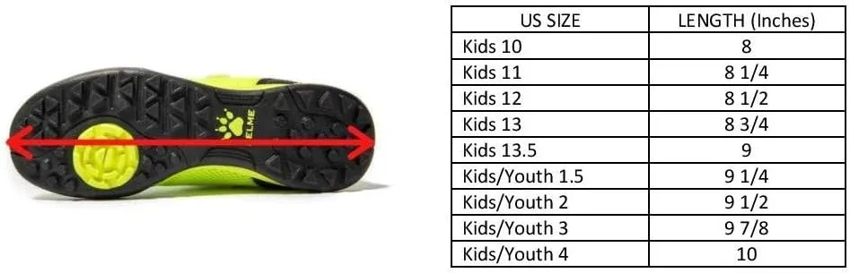 KELME Laceless Soccer Cleats Youth and Kids – Futsal or Turf Soccer Shoes for Boys/Girls – Indoor or Outdoor Velcro Football Boots