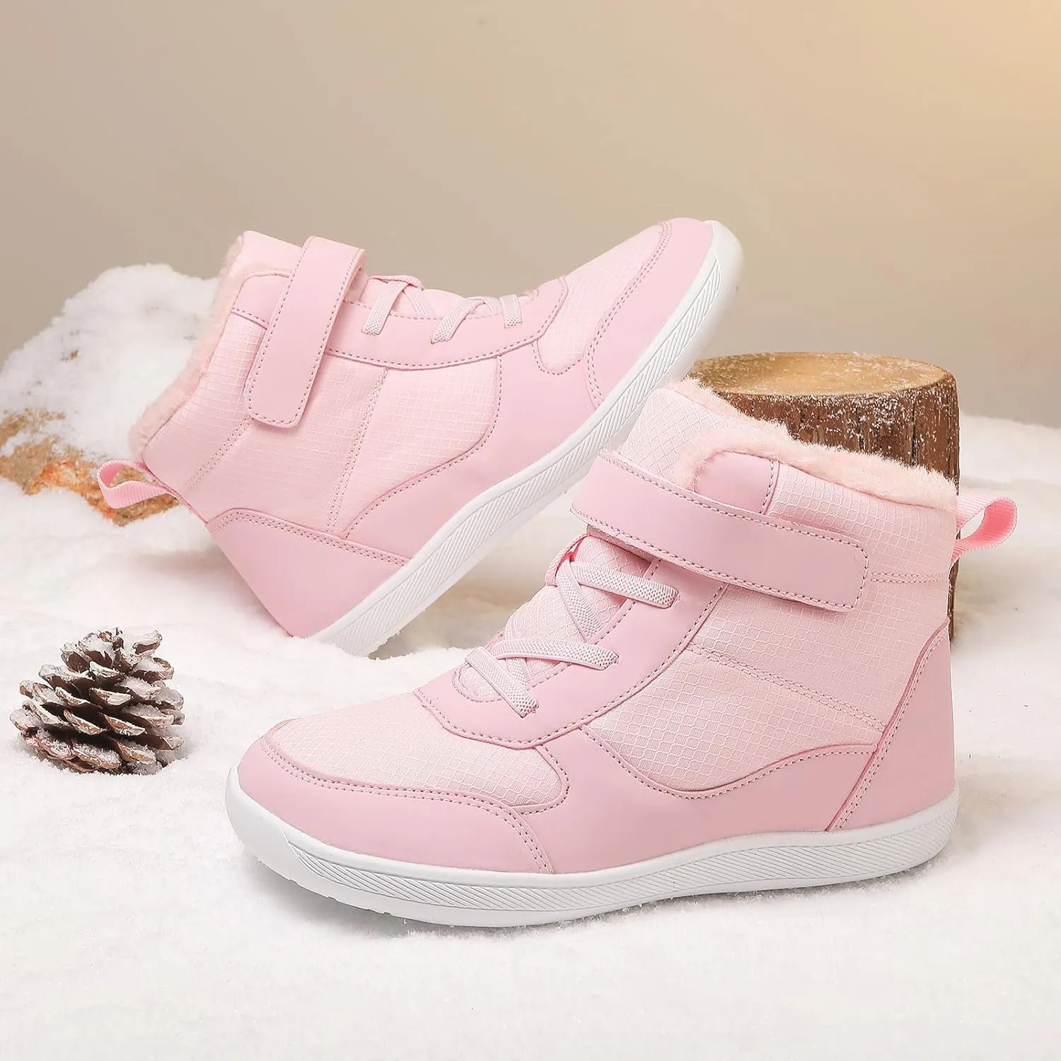 Kids Barefoot Snow Boots for Winter: Minimalist Zero Drop - Wide Toe Box Hiking Boots for Toddler/Boys/Girls