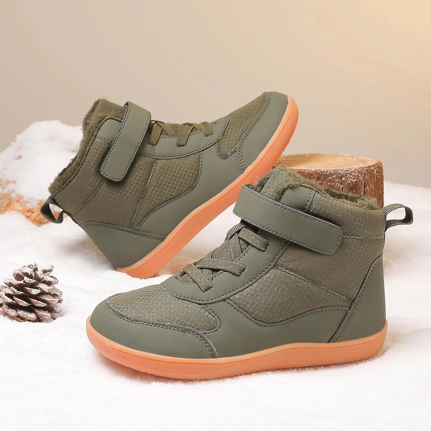 Kids Barefoot Snow Boots for Winter: Minimalist Zero Drop - Wide Toe Box Hiking Boots for Toddler/Boys/Girls