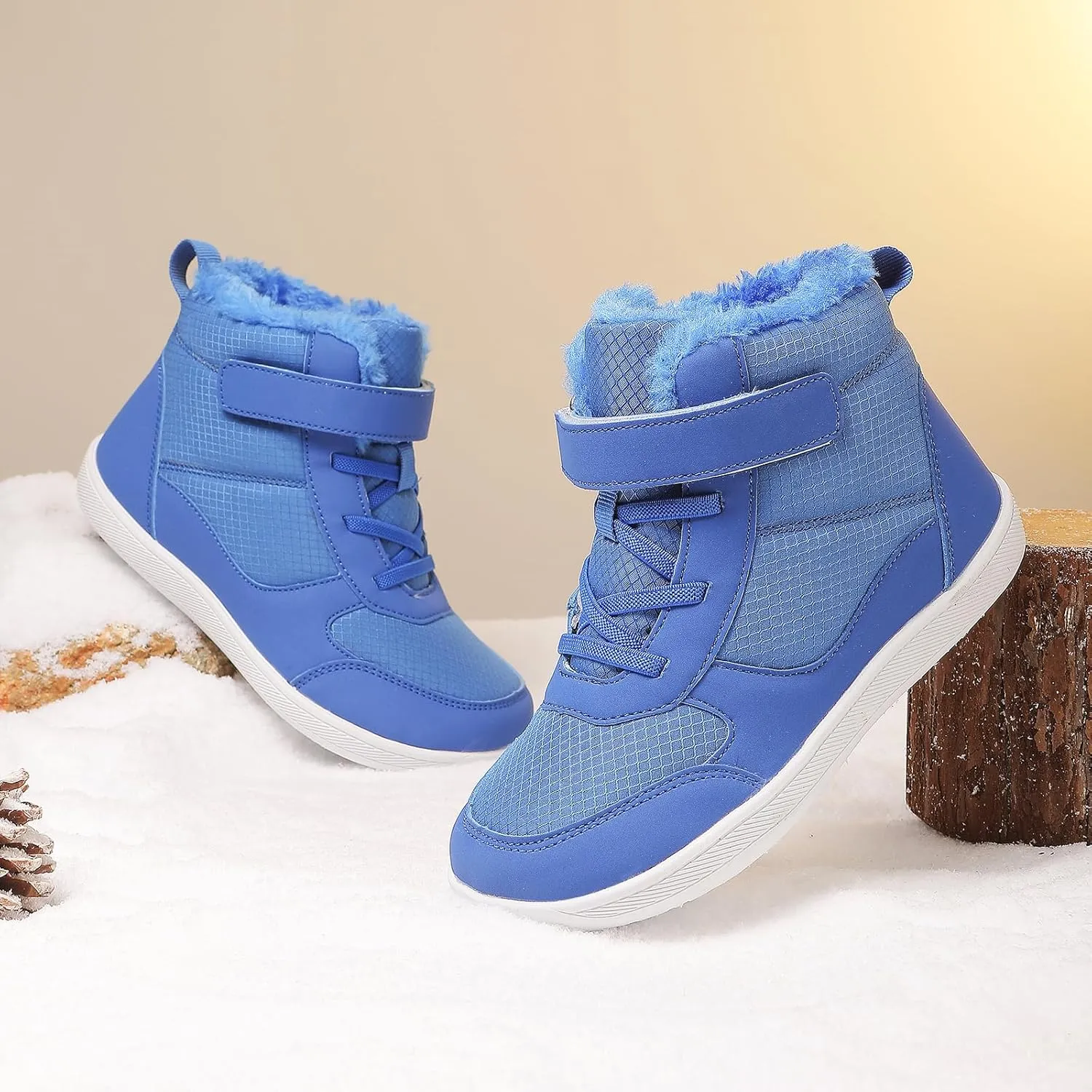 Kids Barefoot Snow Boots for Winter: Minimalist Zero Drop - Wide Toe Box Hiking Boots for Toddler/Boys/Girls