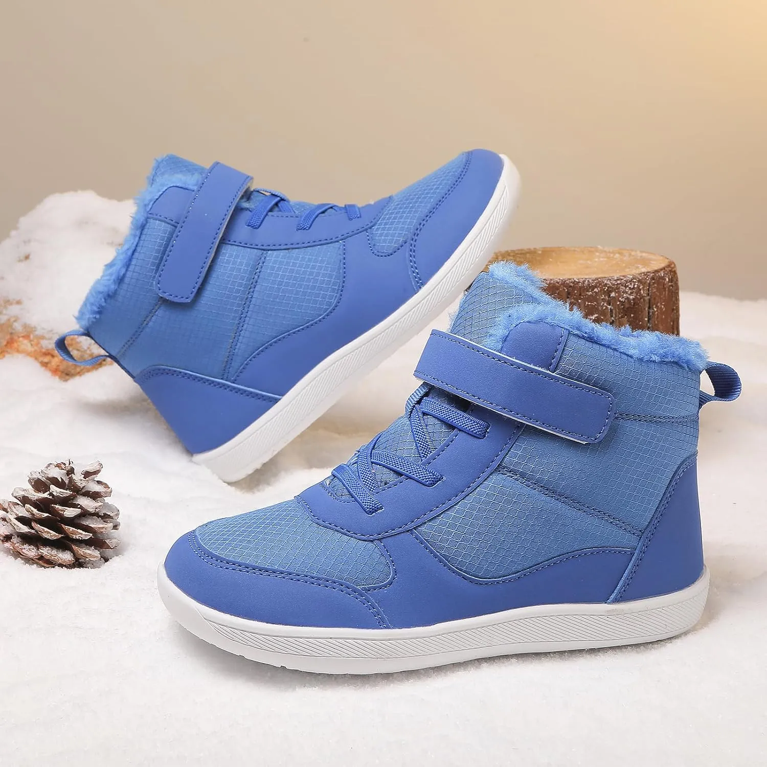 Kids Barefoot Snow Boots for Winter: Minimalist Zero Drop - Wide Toe Box Hiking Boots for Toddler/Boys/Girls