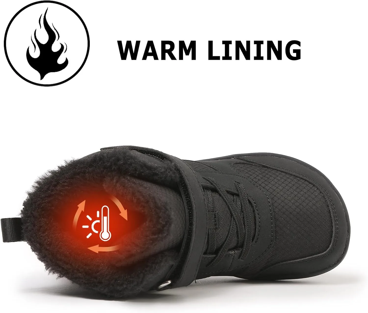 Kids Barefoot Snow Boots for Winter: Minimalist Zero Drop - Wide Toe Box Hiking Boots for Toddler/Boys/Girls