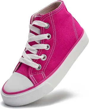 Kids Canvas Shoes Boys Girls High Top Canvas Slip On Sneakers