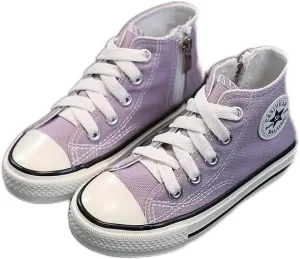 Kids Canvas Shoes for Baby Girls Candy Color, 2.5 Big Kid Purple