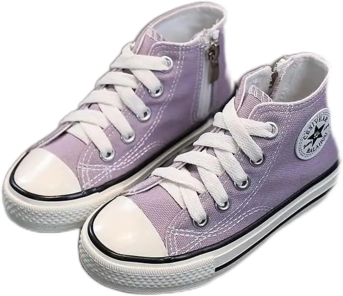 Kids Canvas Shoes for Baby Girls Candy Color, 2.5 Big Kid Purple