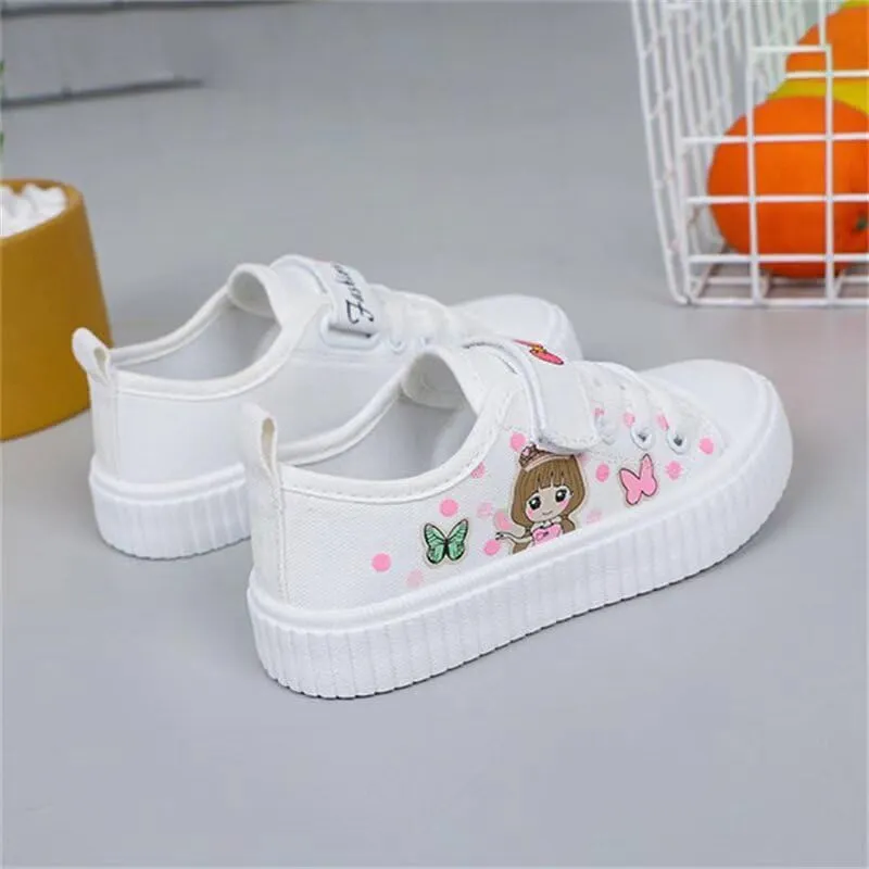 Kids Girl Cartoon Lovely Canvas Shoes for School Walking Running Sport Travel