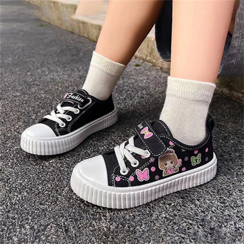 Kids Girl Cartoon Lovely Canvas Shoes for School Walking Running Sport Travel