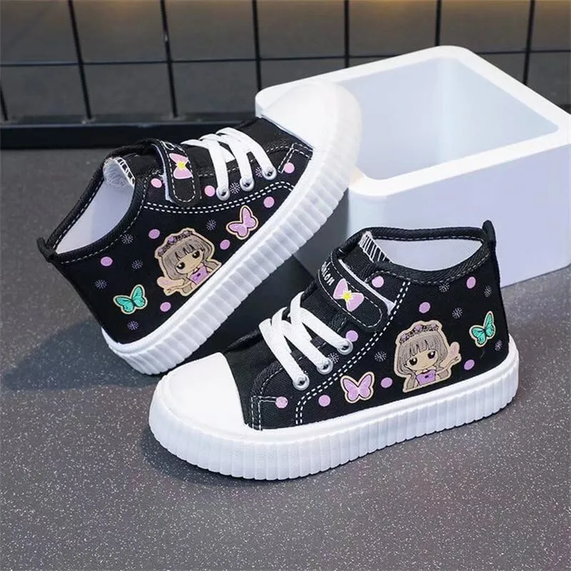 Kids Girl Cartoon Lovely Canvas Shoes for School Walking Running Sport Travel