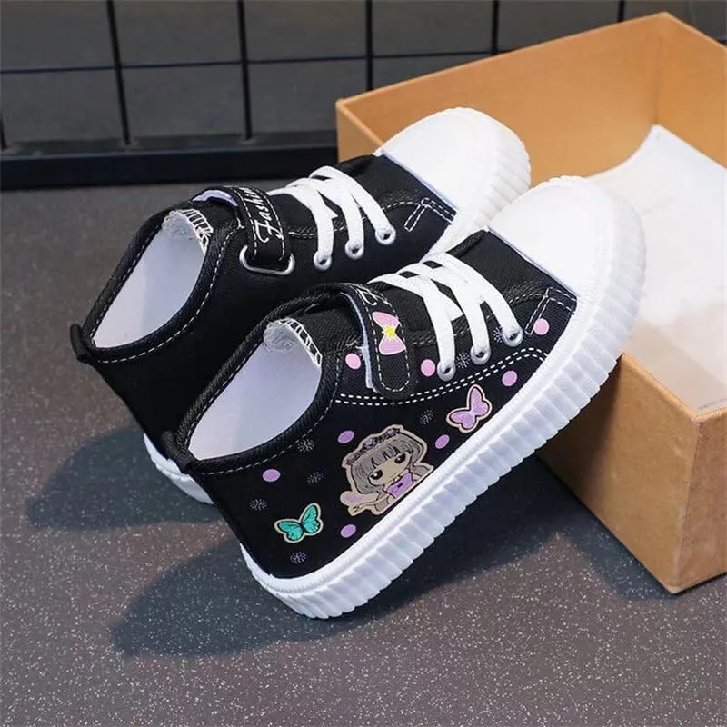 Kids Girl Cartoon Lovely Canvas Shoes for School Walking Running Sport Travel