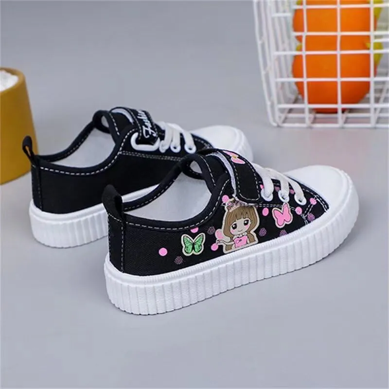 Kids Girl Cartoon Lovely Canvas Shoes for School Walking Running Sport Travel