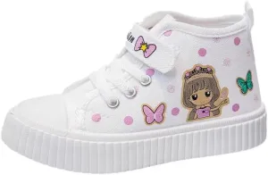 Kids Girl Cartoon Lovely Canvas Shoes for School Walking Running Sport Travel