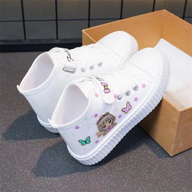 Kids Girl Cartoon Lovely Canvas Shoes for School Walking Running Sport Travel