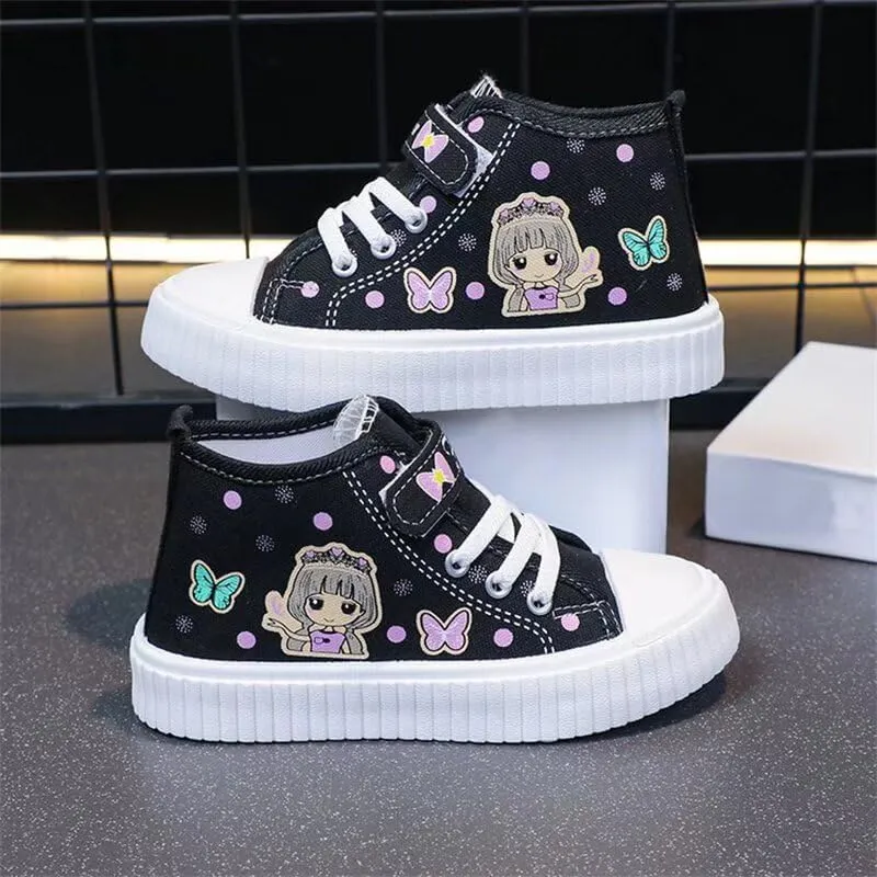 Kids Girl Cartoon Lovely Canvas Shoes for School Walking Running Sport Travel