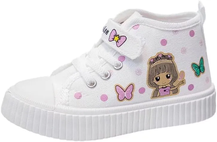Kids Girl Cartoon Lovely Canvas Shoes for School Walking Running Sport Travel