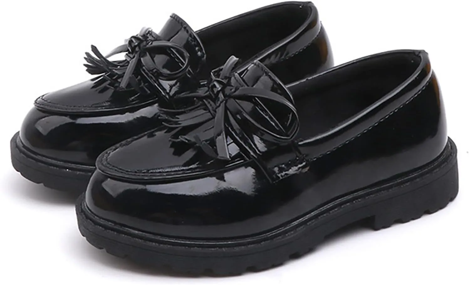 Kids Hiking Shoes Girls Slip On Leather Loafer Tassel Bow Flats School Dress Shoes for Girls Shoe Toddler