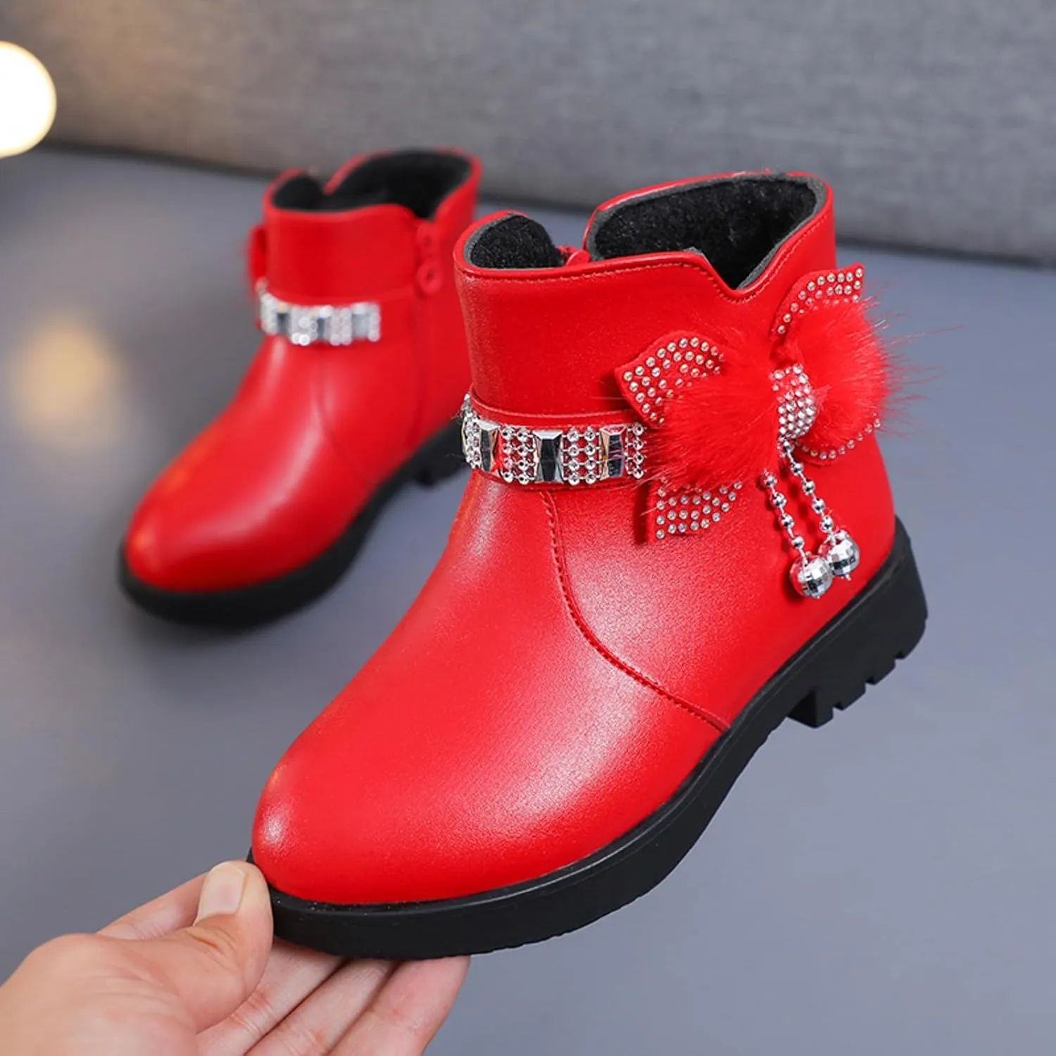 Kids Little Big Girls Boots Lace-Up/Zipper Outdoor Ankle Shoes Ankle Boots Toddler Winter boots Size 2 3 4 5 6 7 8