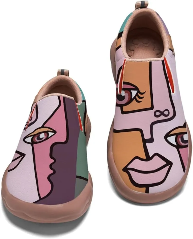 Kids Slip On Travel Shoes Boy Girl Loafers Casual Walking Lightweight Comfort Abstract Art Painted Sneakers (Big Kid/Little Kid/Toddler)