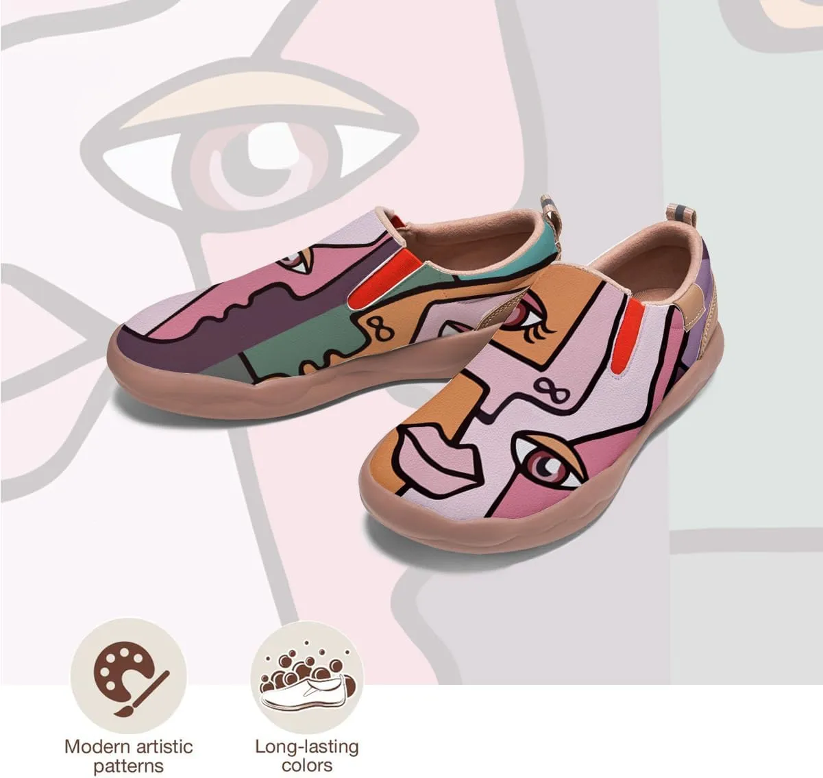 Kids Slip On Travel Shoes Boy Girl Loafers Casual Walking Lightweight Comfort Abstract Art Painted Sneakers (Big Kid/Little Kid/Toddler)