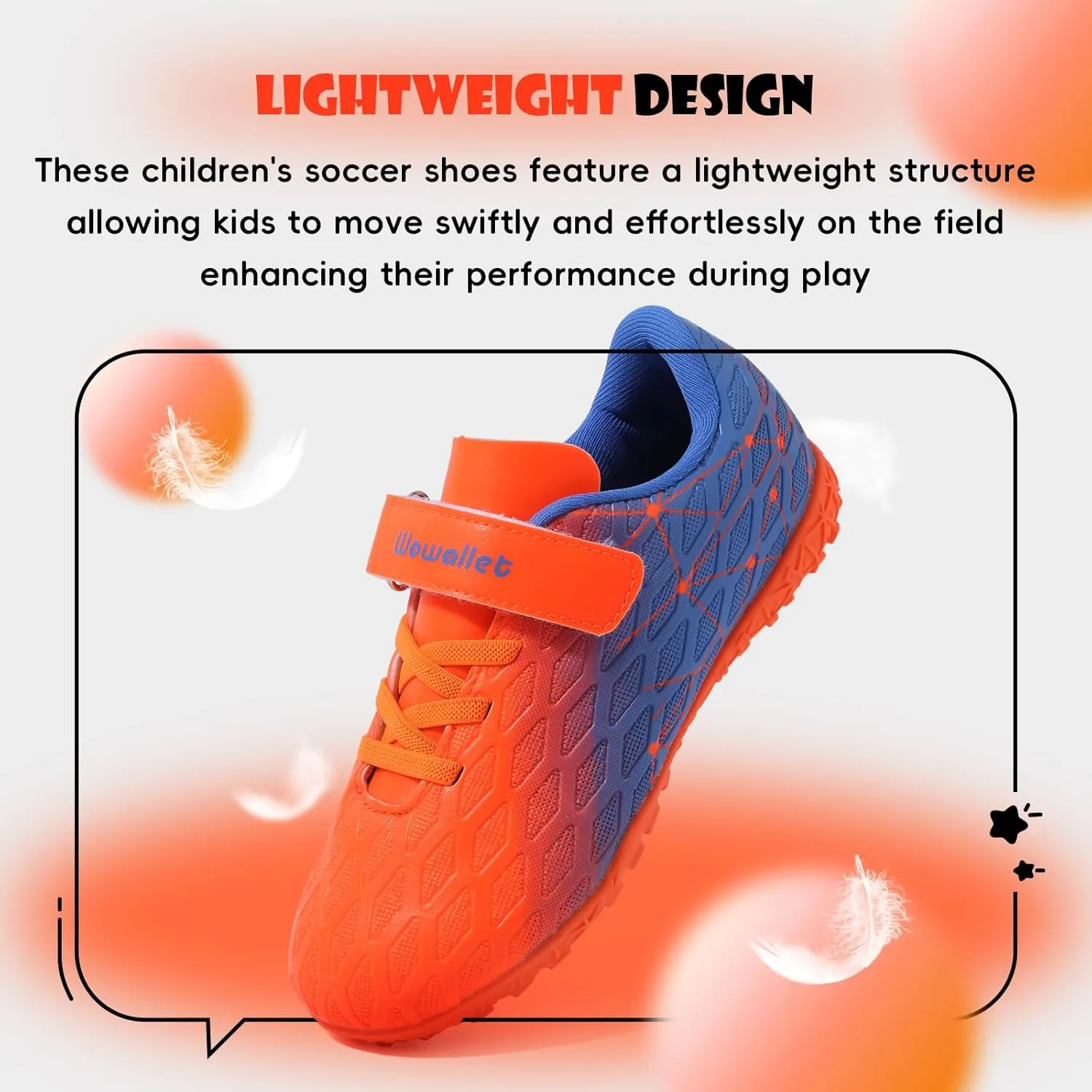 Kids Soccer Cleats Boys Girls Athletic Indoor Soccer Shoes Sneaker for Unisex