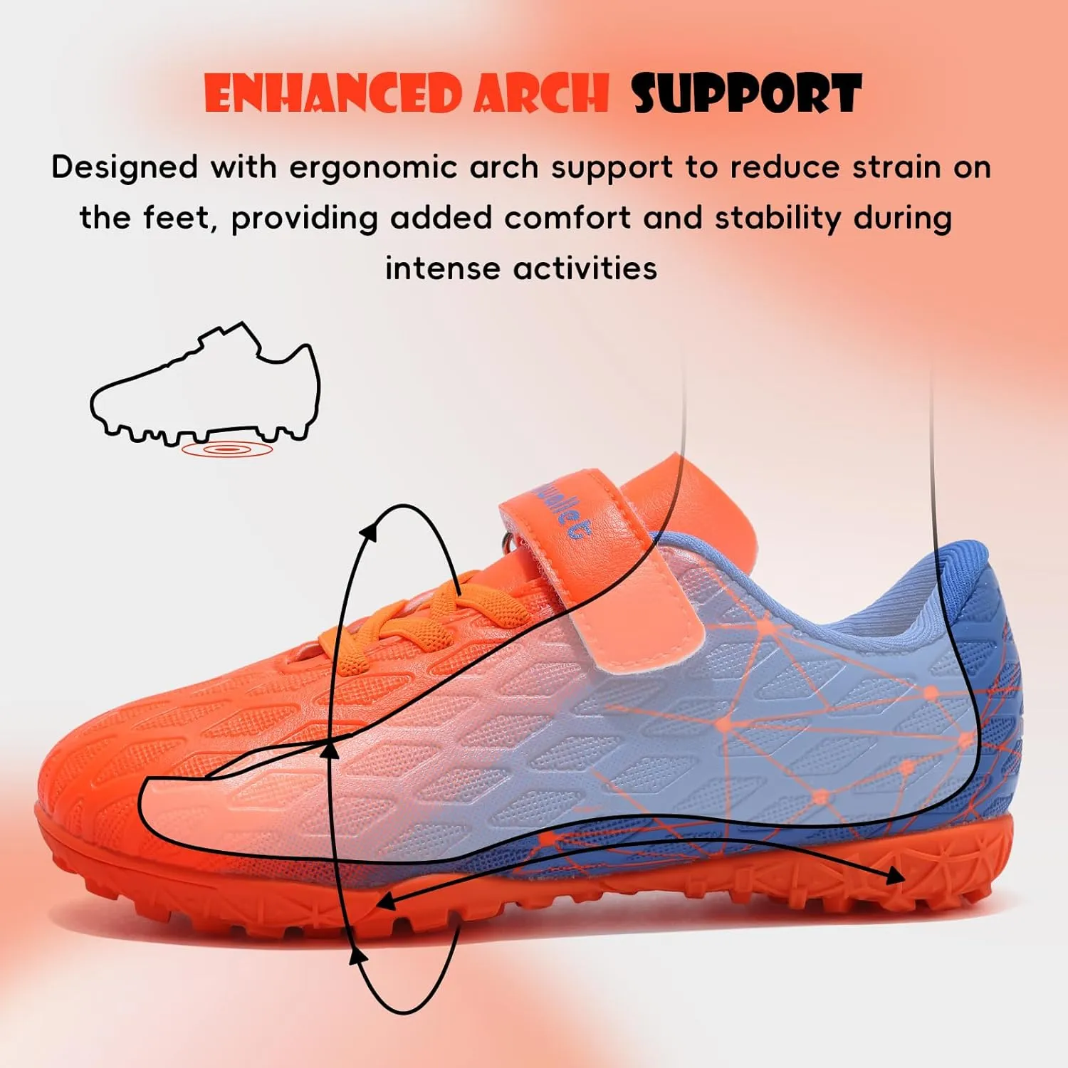 Kids Soccer Cleats Boys Girls Athletic Indoor Soccer Shoes Sneaker for Unisex