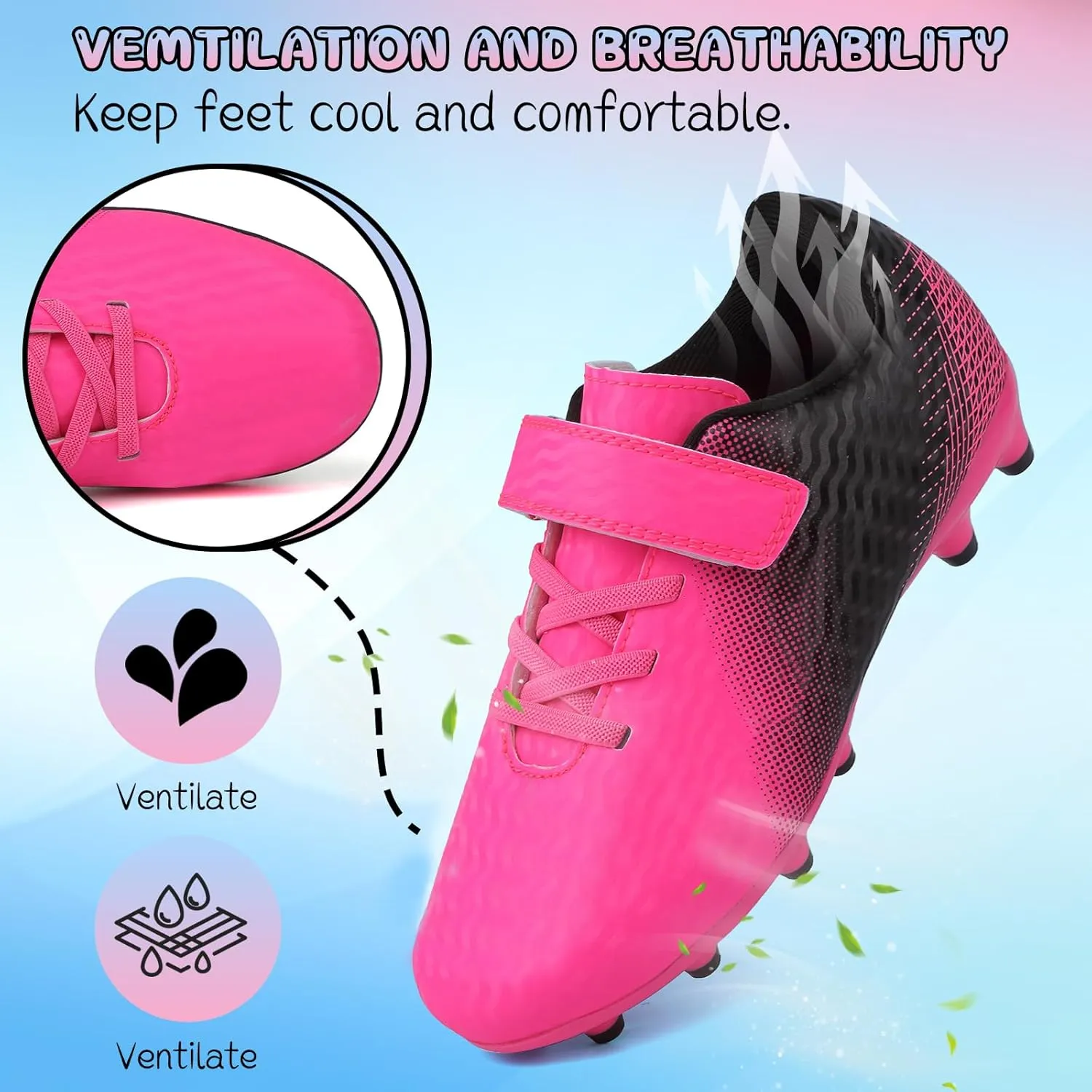Kids Soccer Cleats Boys Girls Football Cleats Outdoor Indoor Soccer Shoes AG TF