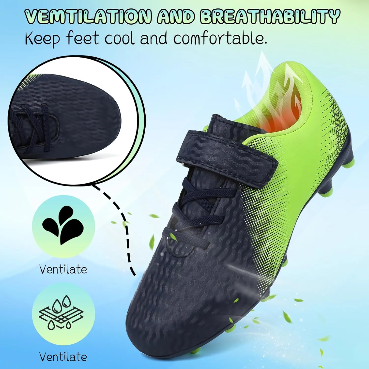 Kids Soccer Cleats Boys Girls Football Cleats Outdoor Indoor Soccer Shoes AG TF
