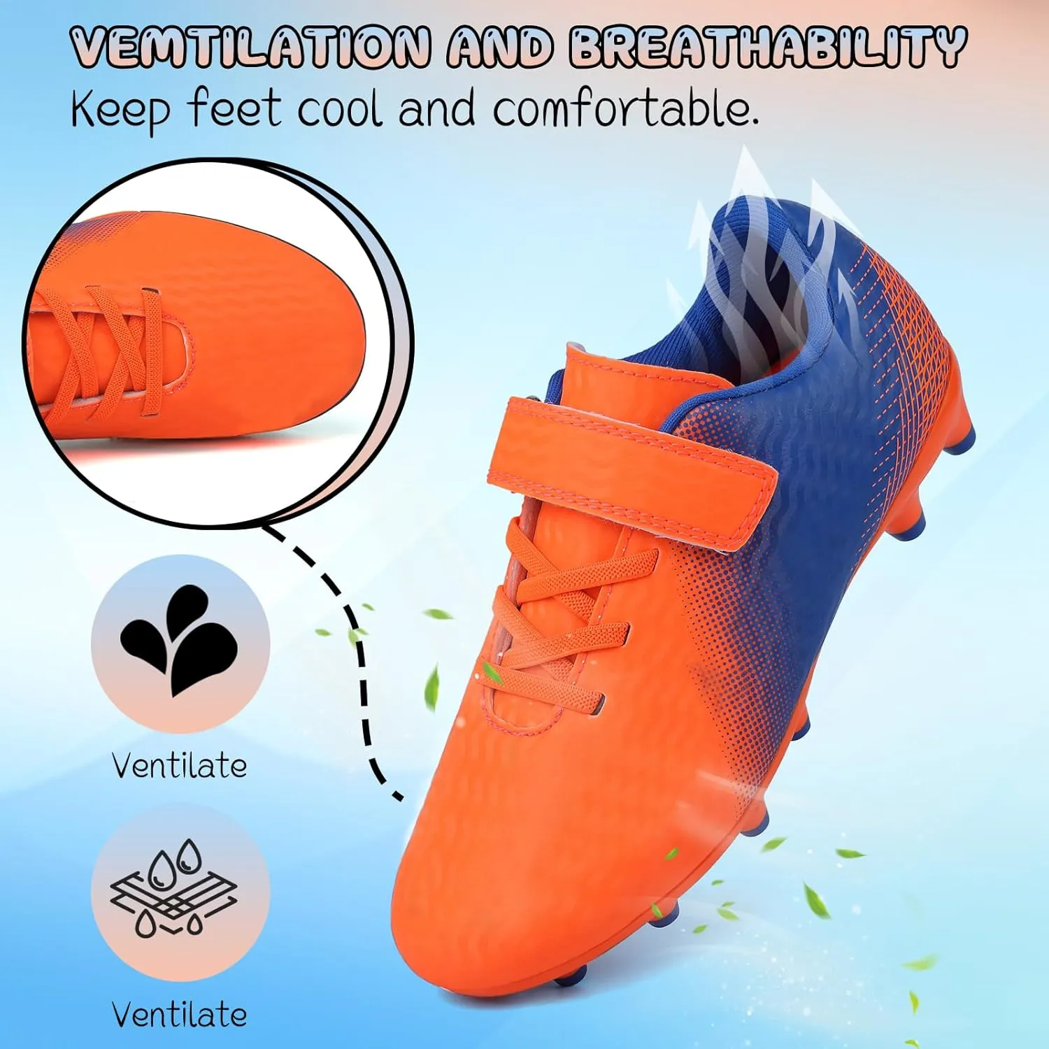 Kids Soccer Cleats Boys Girls Football Cleats Outdoor Indoor Soccer Shoes AG TF