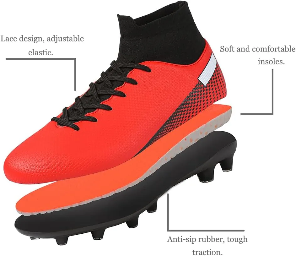 Kids Soccer Cleats Boys Girls Football Shoes Athletic Anti-Slip Outdoor/Indoor Sports Shoes