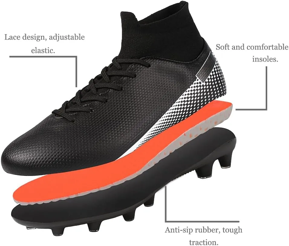 Kids Soccer Cleats Boys Girls Football Shoes Athletic Anti-Slip Outdoor/Indoor Sports Shoes