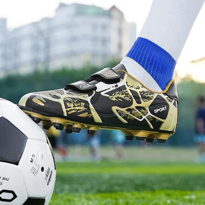 Kids Soccer Cleats Boys Girls Turf/FG/AG Athletic Football Shoes with and Multiple Stud Low-Top Leather Upper Sneakers