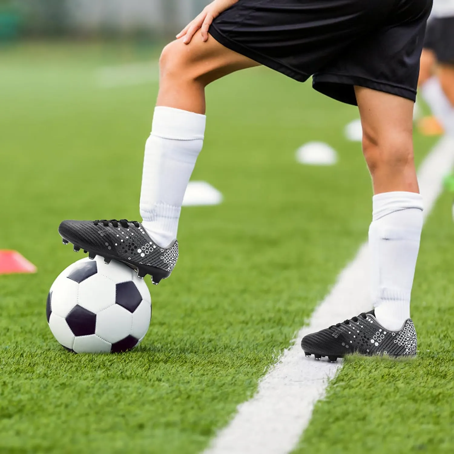 Kids Soccer Cleats for Boys and Girls Youth Football Cleats Outdoor Athletic Turf Soccer Shoes