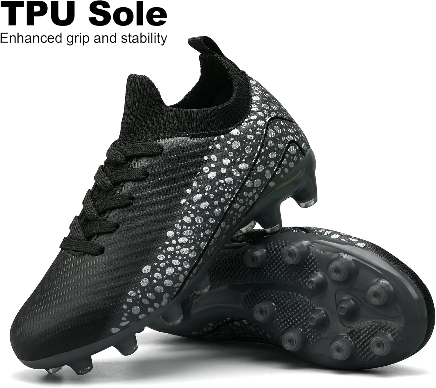 Kids Soccer Cleats for Boys and Girls Youth Mid-top Football Shoes Outdoor Athletic Turf Soccer Shoes