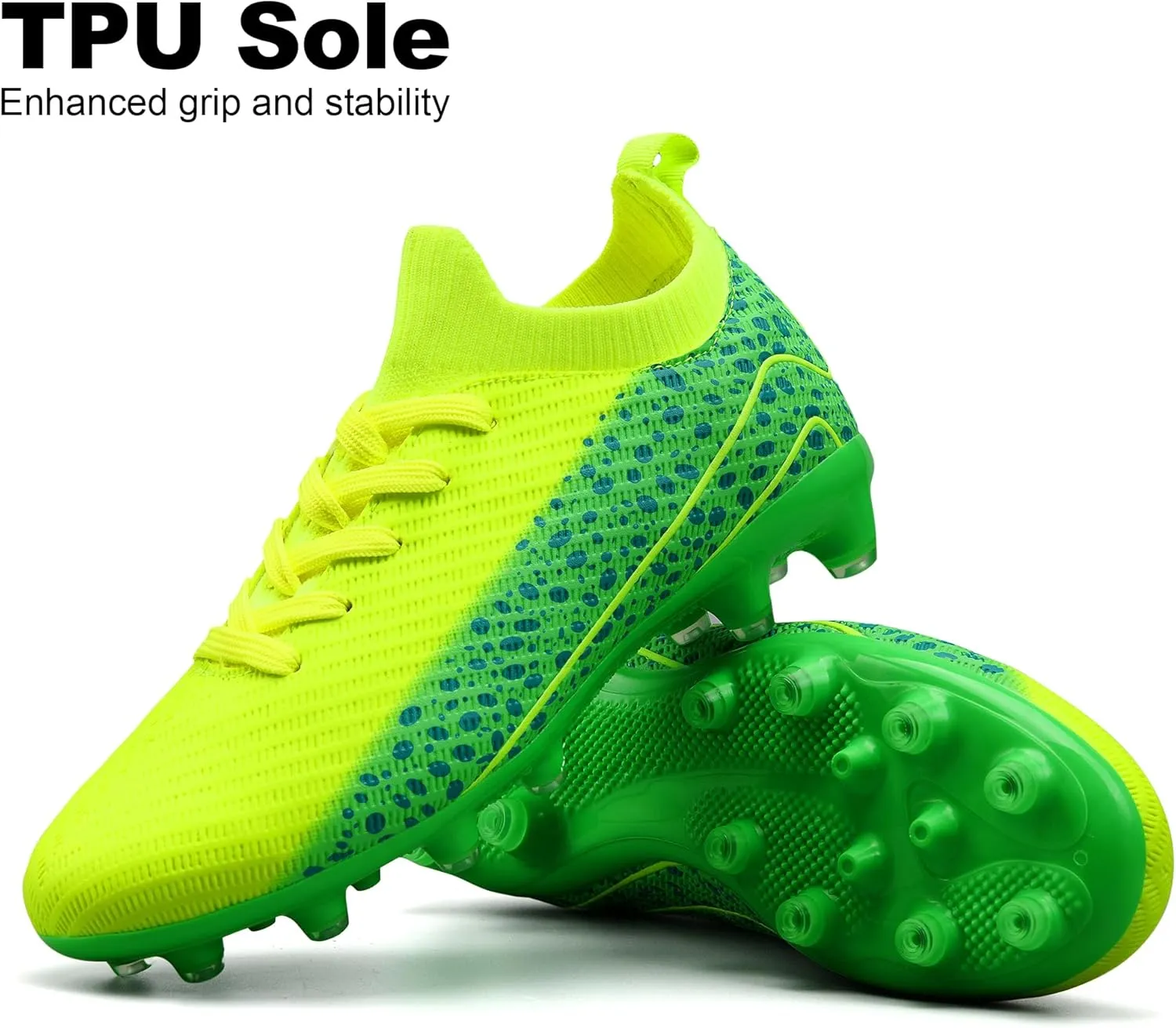 Kids Soccer Cleats for Boys and Girls Youth Mid-top Football Shoes Outdoor Athletic Turf Soccer Shoes