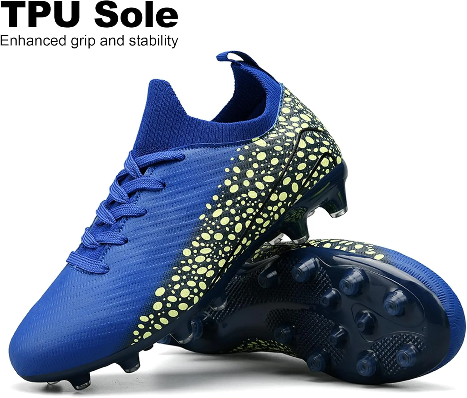 Kids Soccer Cleats for Boys and Girls Youth Mid-top Football Shoes Outdoor Athletic Turf Soccer Shoes
