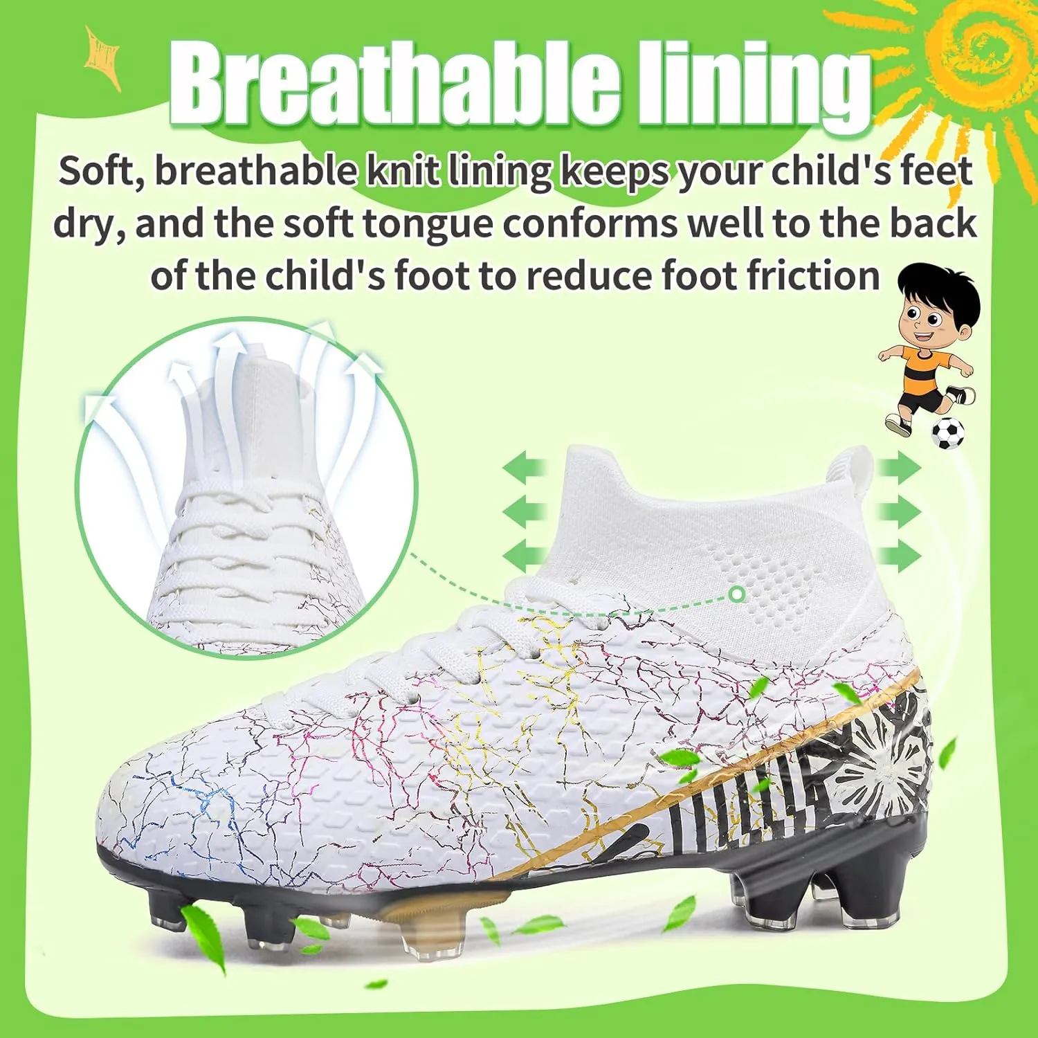 Kids Soccer Cleats Soccer Shoes for Boys Girls Football Turf Shoes Kids