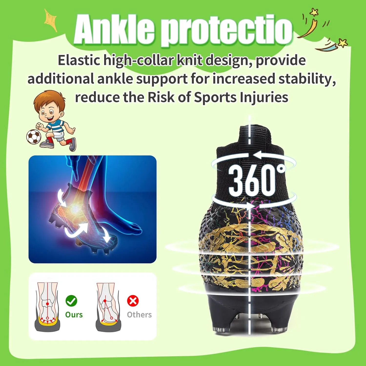 Kids Soccer Cleats Soccer Shoes for Boys Girls Football Turf Shoes Kids