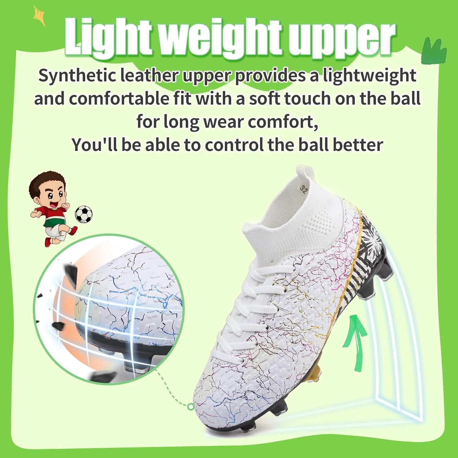 Kids Soccer Cleats Soccer Shoes for Boys Girls Football Turf Shoes Kids