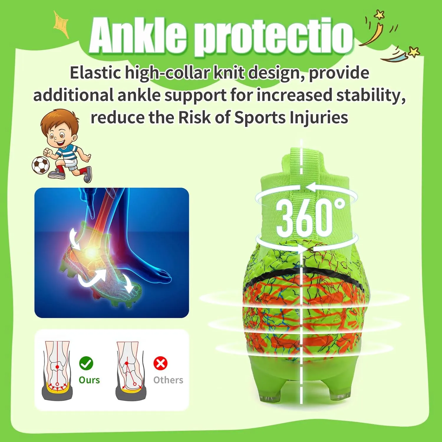 Kids Soccer Cleats Soccer Shoes for Boys Girls Football Turf Shoes Kids