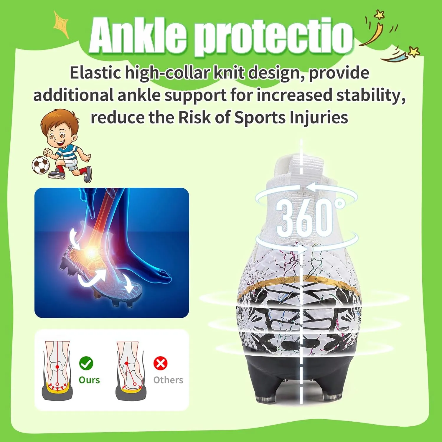 Kids Soccer Cleats Soccer Shoes for Boys Girls Football Turf Shoes Kids