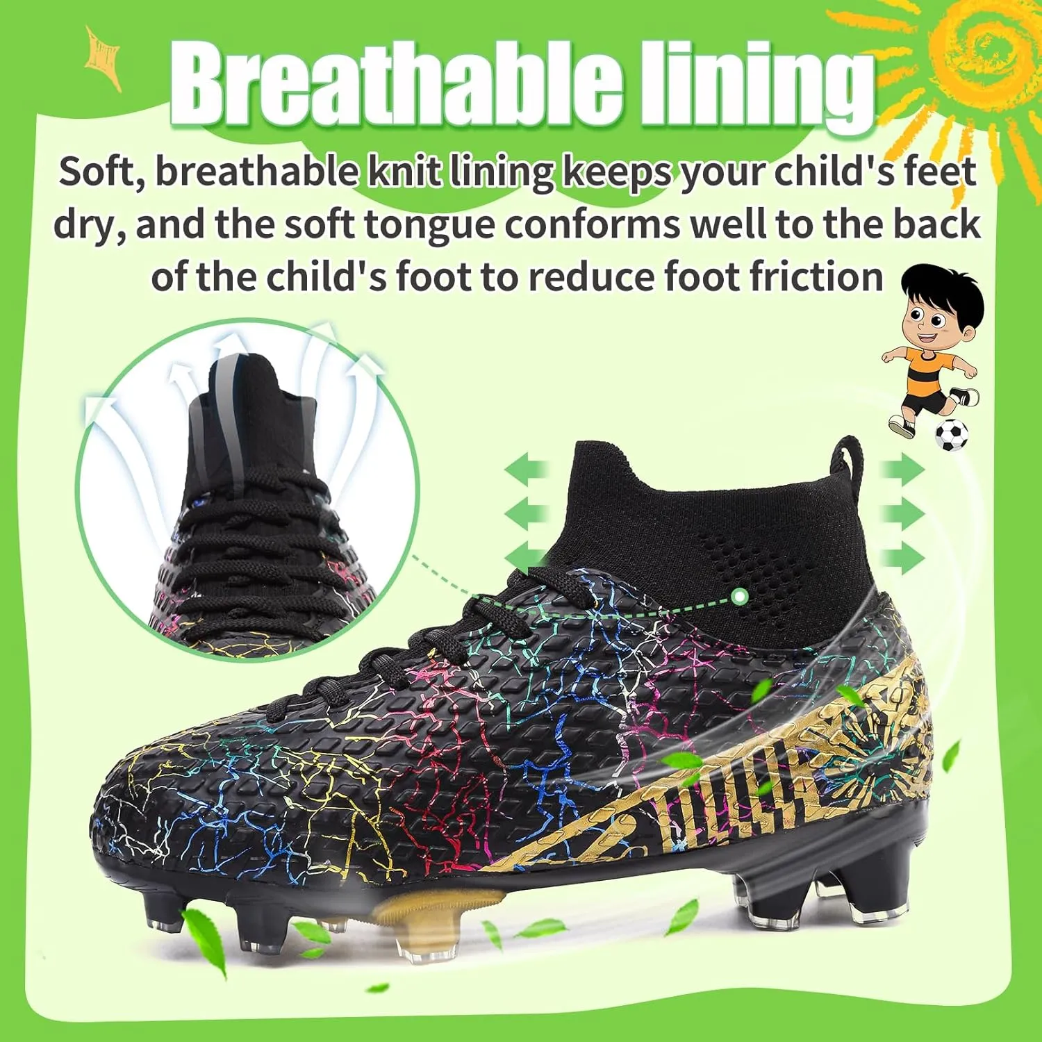 Kids Soccer Cleats Soccer Shoes for Boys Girls Football Turf Shoes Kids