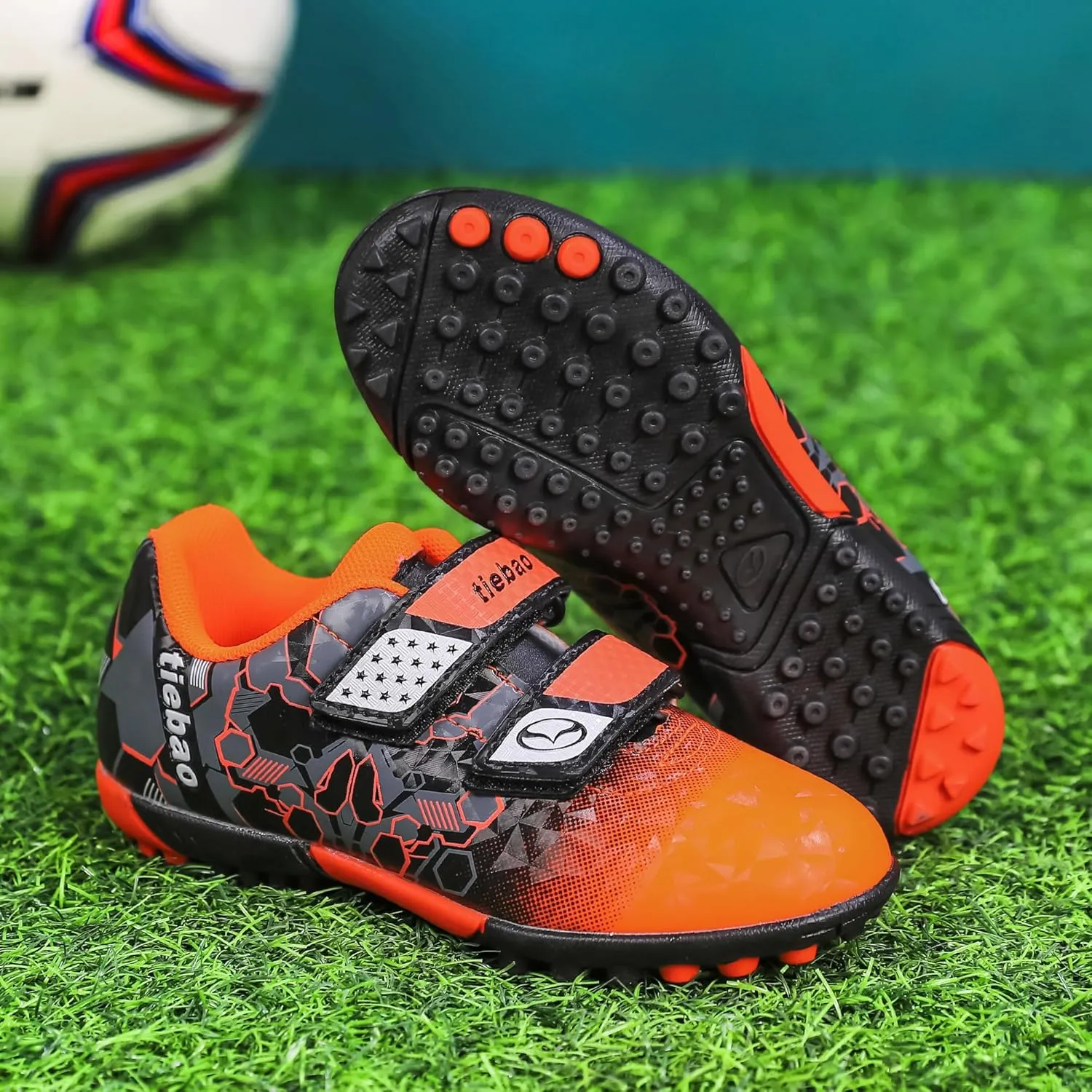 Kids TF Soccer Cleats Indoor Toddler Turf Soccer Shoes Little Boys Girls