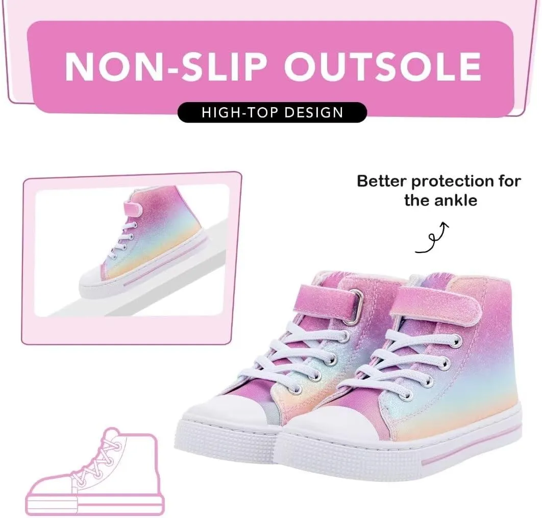 Kids Toddler Sneakers Girls Boys High Top Canvas Shoes Unisex-Child Casual Shoes