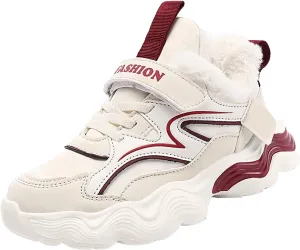 Kids Warm Slip On Athletic Sneakers, Comfortable Running Shoes for Boys Girls, Stylish Active Boys Basketball Shoes