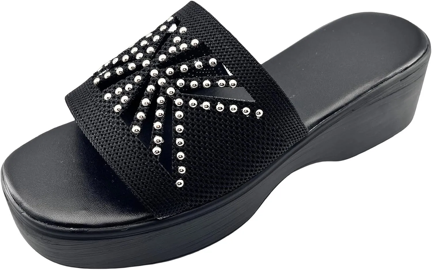 Kubbon Slip On Wedge Sandals for Women Platform Slides Sandals Open Toe Summer Beach Sandal Backless Slippers with Arch Support Walking Shoes