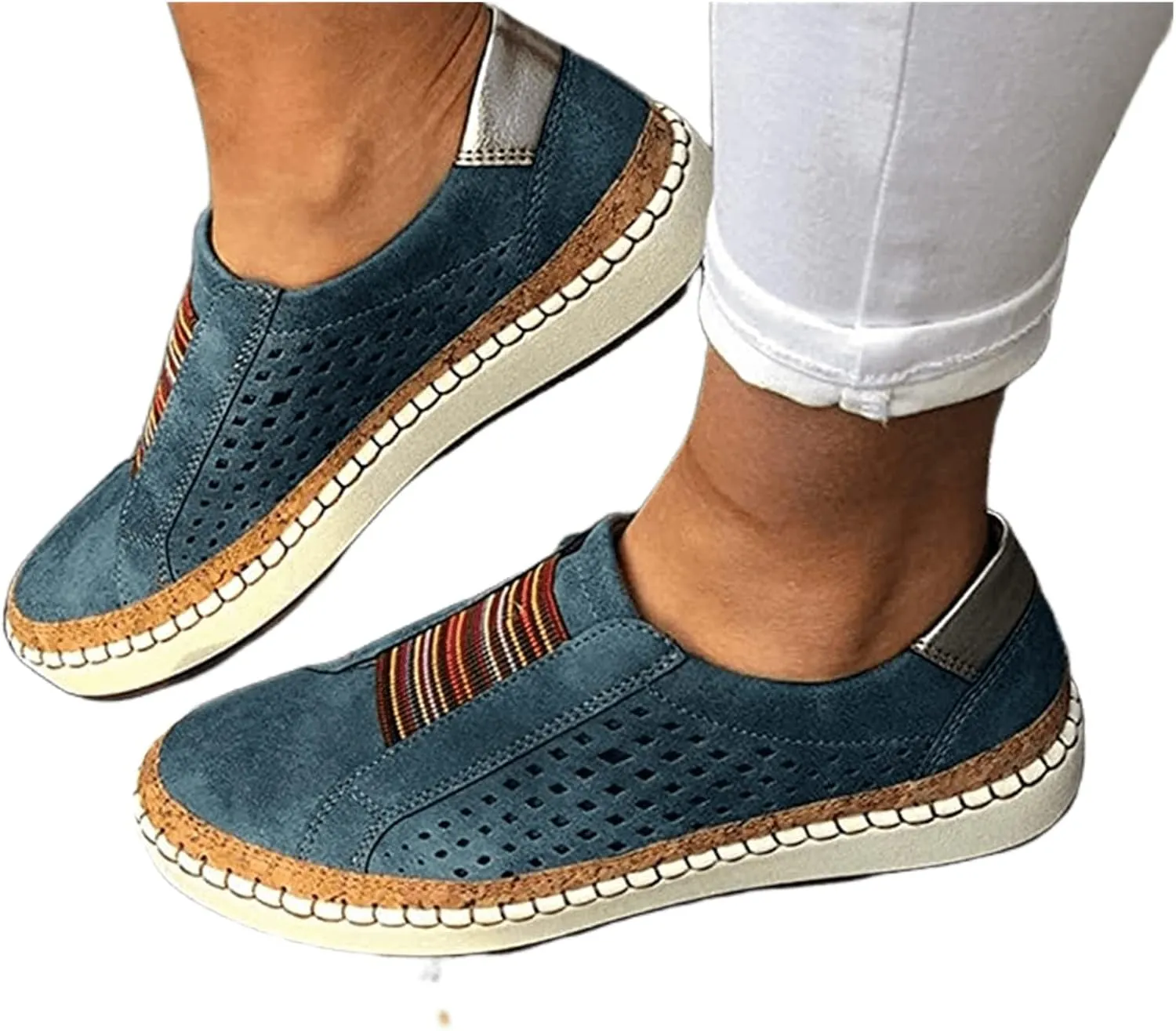 Lausiuoe Shoes for Women Sneakers Slip On Canvas Shoes Low Top Fashion Comfortable Classic Casual Soft Walking Flat Loafers